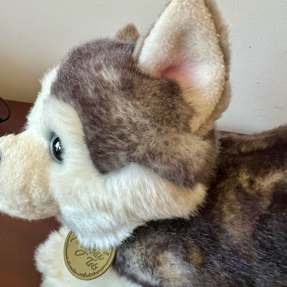 Miyoni by Aurora Husky Dog Plush Stuffed Animal Grey White Tots Realistic - Picture 8 of 10